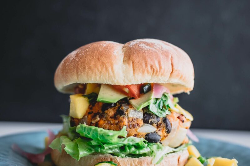 Veggie Burgers with Avocado Green Harissa