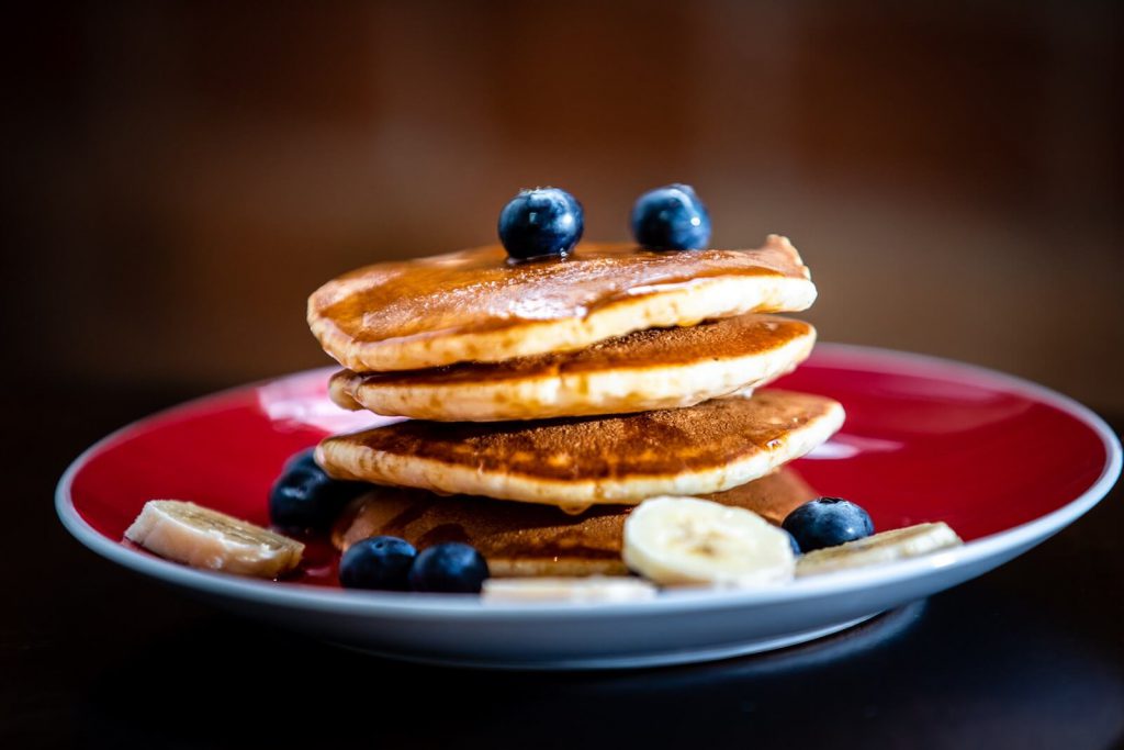 Buttermilk Pancakes with Maple Syrup Apples