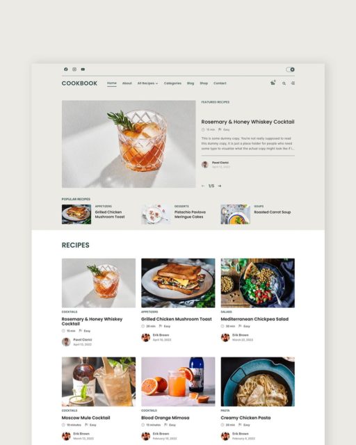 CookBook is a multi-author WordPress theme that suits perfectly recipe sharing platforms 🍳⠀
⠀
Theme Highlights:⠀
— Multiple Authors Support⠀
— Elementor Integration & Templates⠀
— Featured & Popular Recipes⠀
— Custom Recipe Details⠀
— Light & Dark Color Schemes⠀
... & many more!⠀
⠀
Find out all the details about the theme on wpzoom.com/themes/cookbook