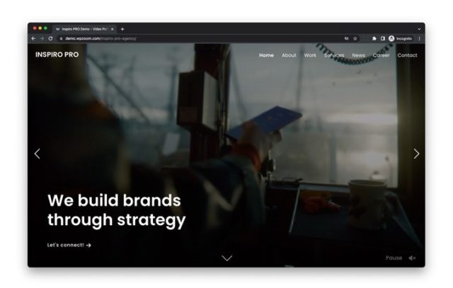 Amaze your customers and potential customers with the visual power of video autoplay! We’ve just released two new demo templates for Inspiro PRO — Agency and Agency Dark. 🌗
.
Which one would you choose?
.
See the demos live on demo.wpzoom.com/inspiro-pro-demo