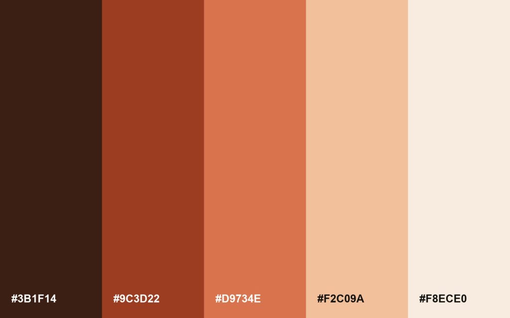 A five-color palette of warm terracotta tones